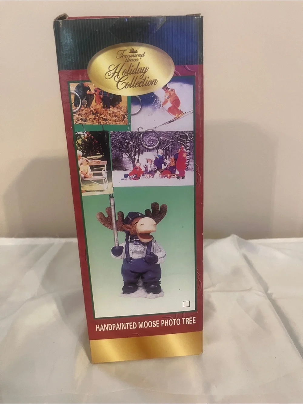 Treasured Times Holiday Collection Handpainted Moose Photo Tree  New in Box